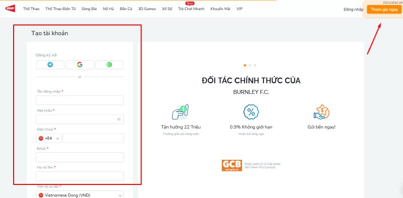 Cách tham gia chơi tại nhà cái BK8